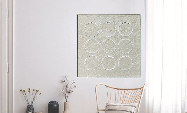 3D-Wanddekoration 83x83cm 'Kreise' mit Rahmen