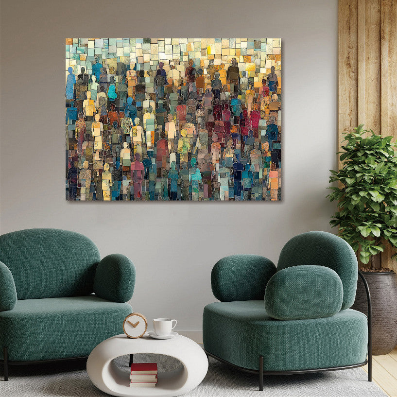 Glasbild «Menschenmenge» 120 × 80 cm – Ansicht 2
