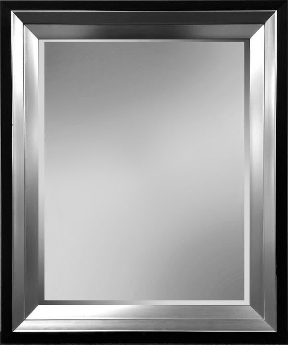 Facettenspiegel mit Rahmen Schwarz-Silber 68 × 83 cm