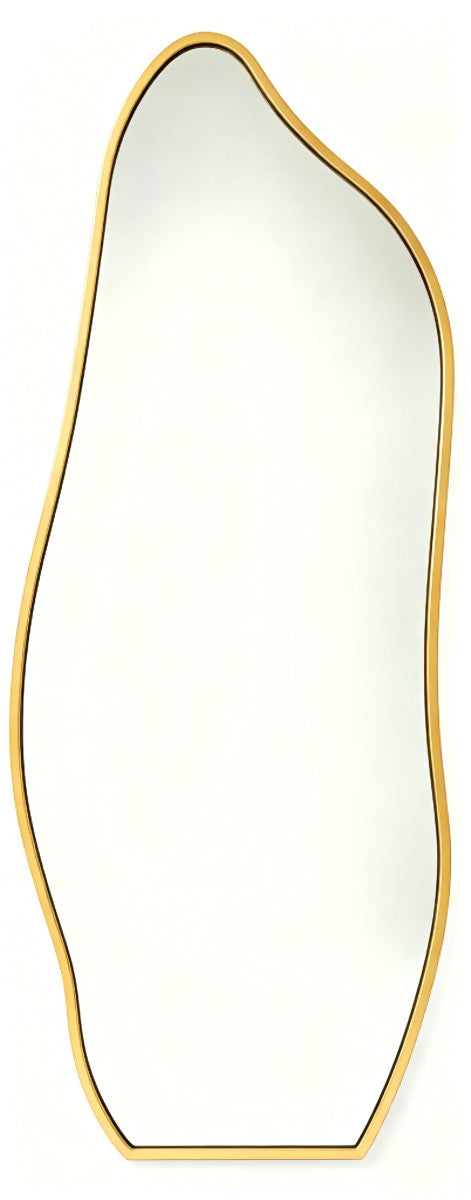Spiegel in Wellenform Gold mit Aluminiumrahmen 80 × 200 cm