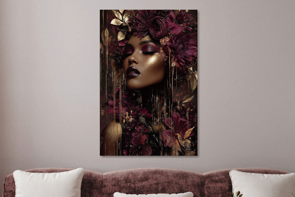 Glasbild «Goldene Frau (rechts)» 80 × 120 cm – Ansicht 2