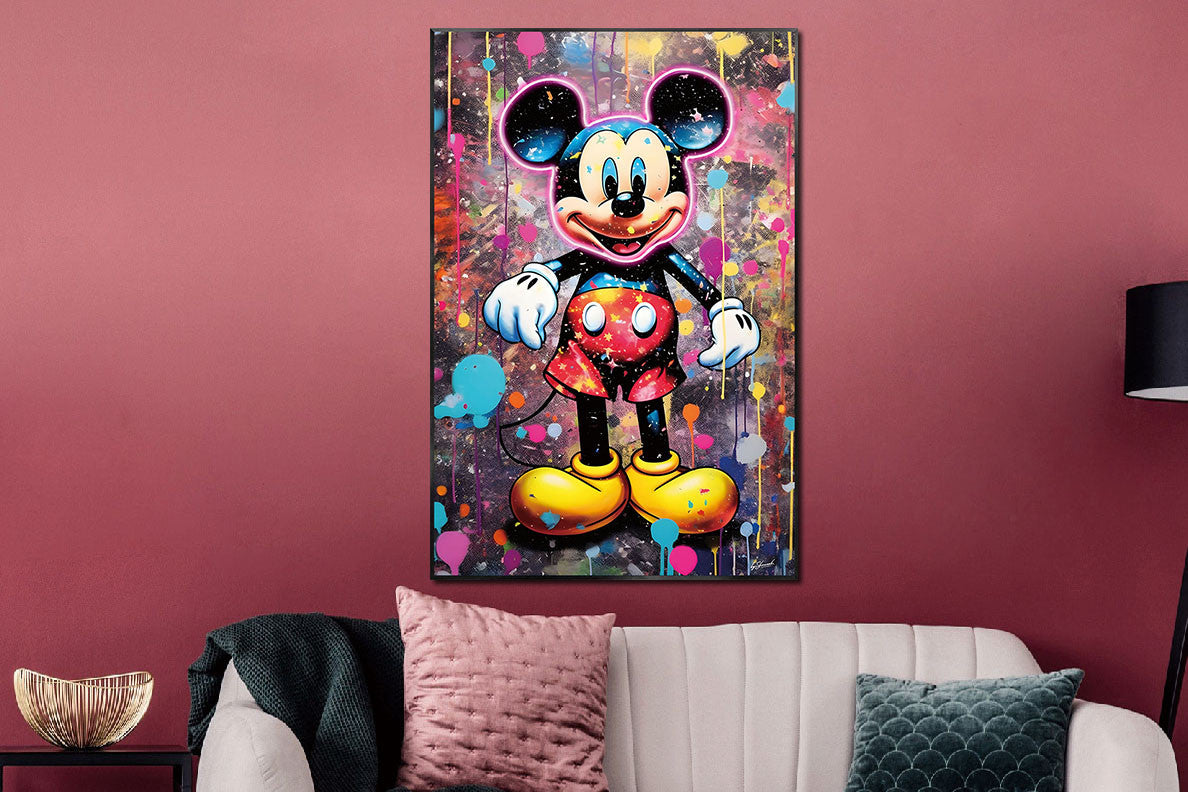 Glasbild «Maus» 80 × 120 cm – mit LED & Rahmen – Ansicht 2