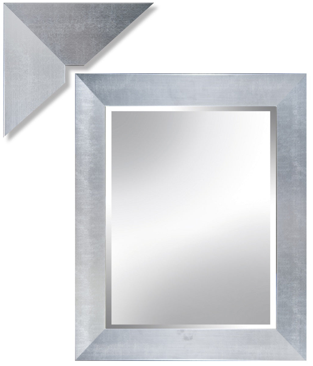 Facettenspiegel mit Rahmen Silber 91 × 146 cm