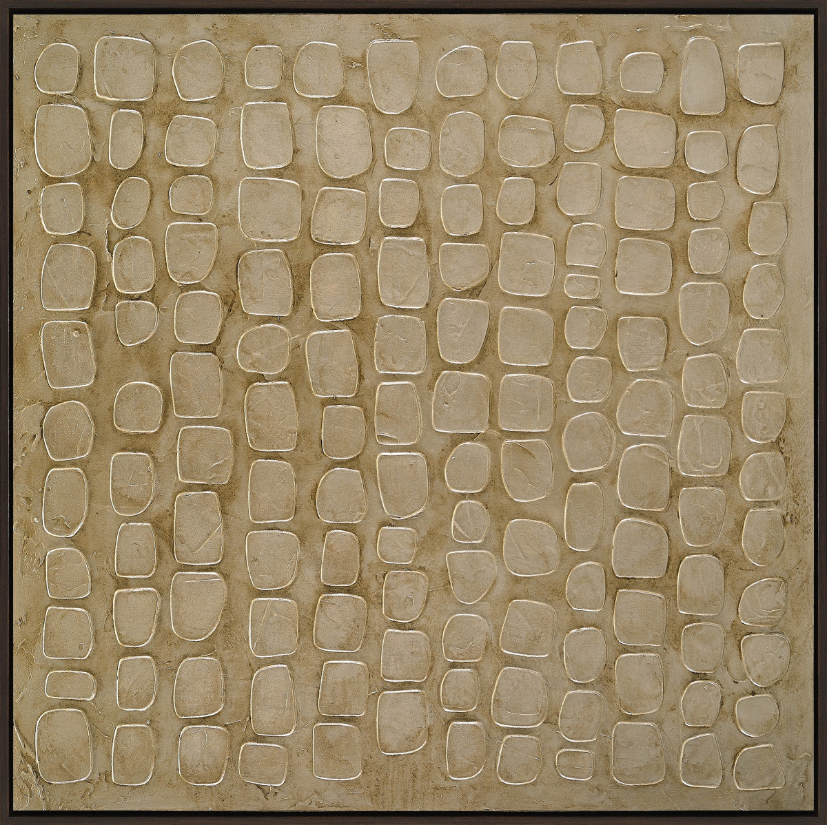Ölgemälde «Goldenes Muster» 120 × 120 cm mit Rahmen, handgemalt – Ansicht 2