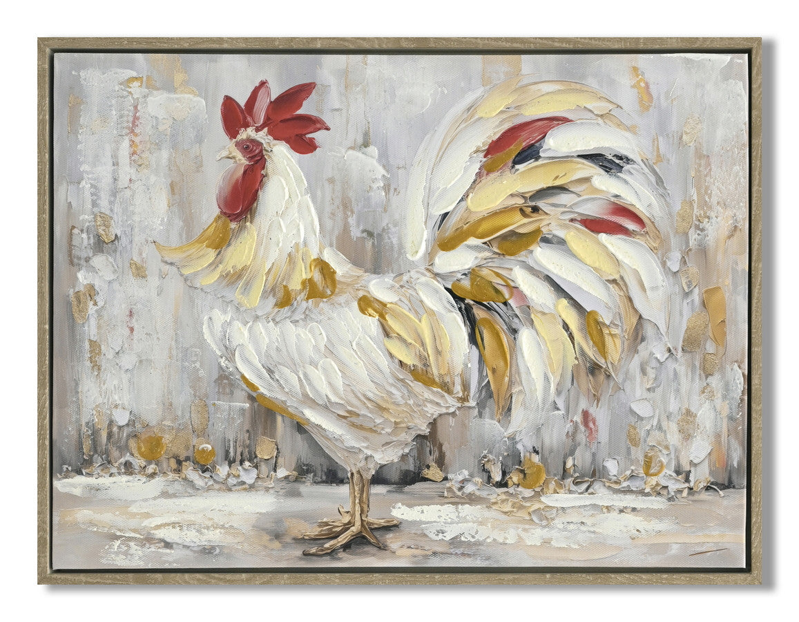 Leinwandbild «Huhn 2» mit Holzrahmen 32 × 42 cm – Handgemalt