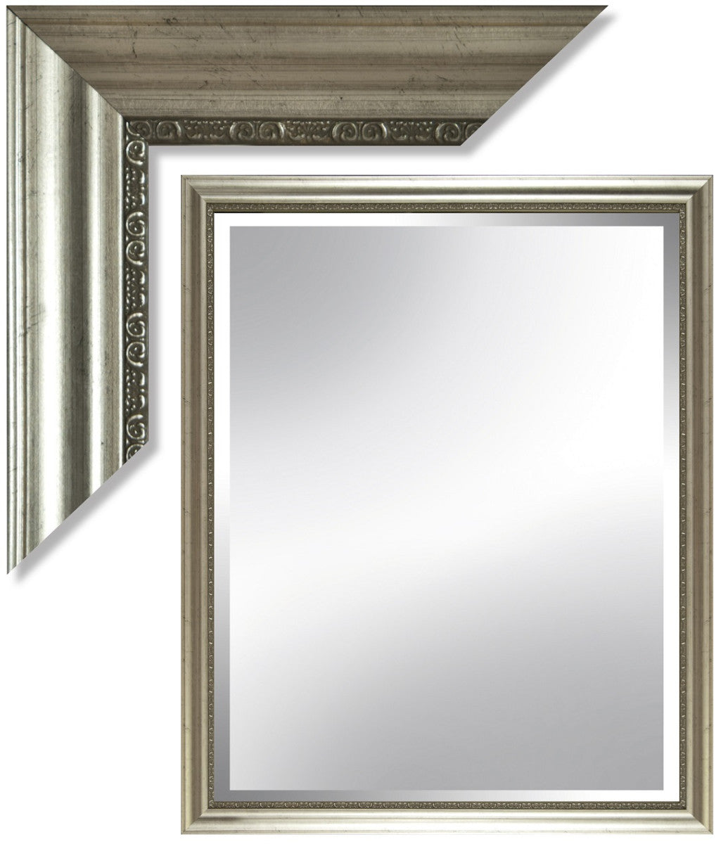 Facettenspiegel mit Rahmen Silber 45 × 106 cm