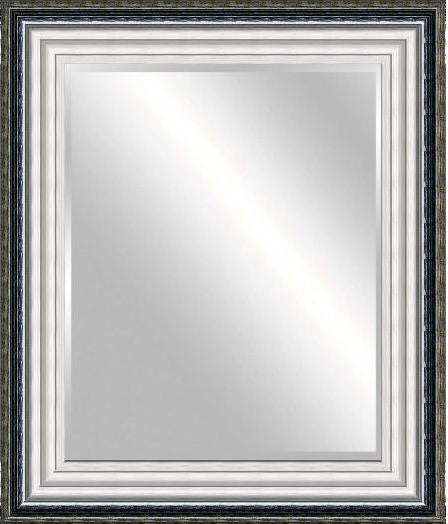 Facettenspiegel mit Rahmen Schwarz-Silber 46 × 107 cm