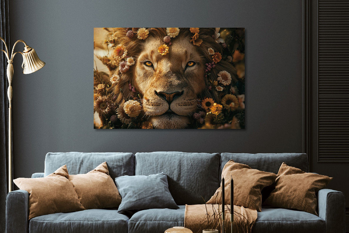 Glasbild «Künstlerische Löwenfigur» 120 × 80 cm – Ansicht 2