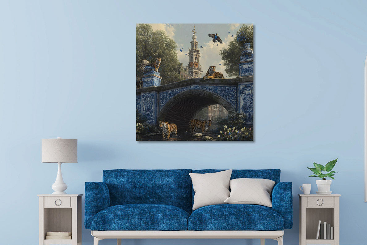 Glasbild «Blaue Brücke 2» 80 × 80 cm – Ansicht 2