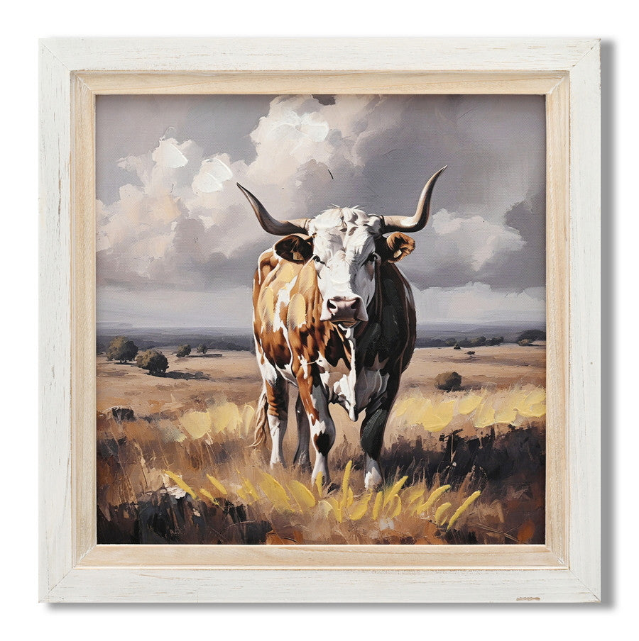 Leinwandbild «Kuh 1» mit Holzrahmen 40 × 40 cm – Handgemalt