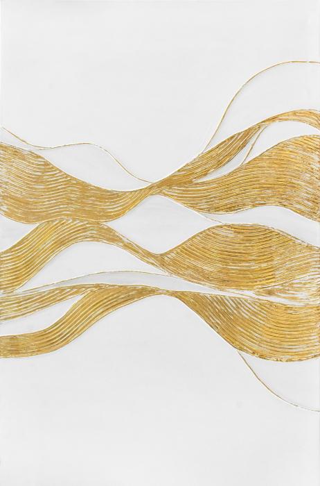 3D wanddecoratie 83x123cm 'Gold Breeze 3'