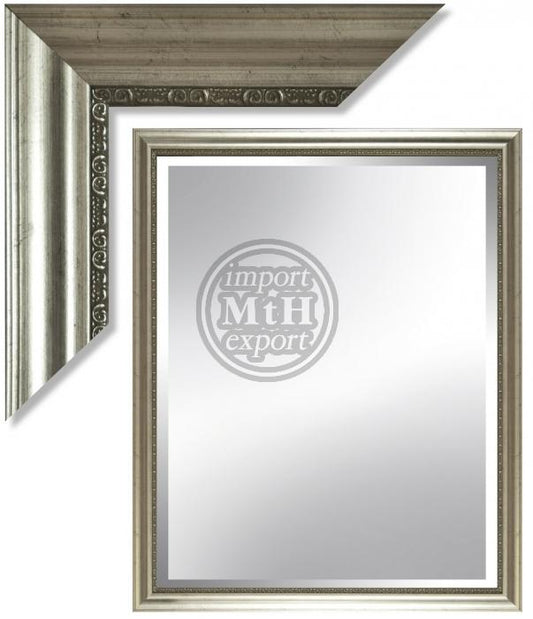 Spiegel met facet, 87x142cm incl. lijst. Zilver