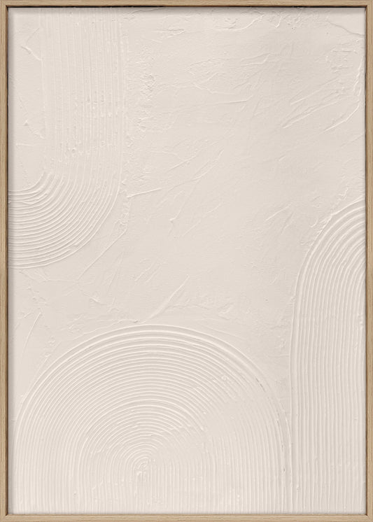 3D wanddecoratie 50x70cm creme. Set van 6