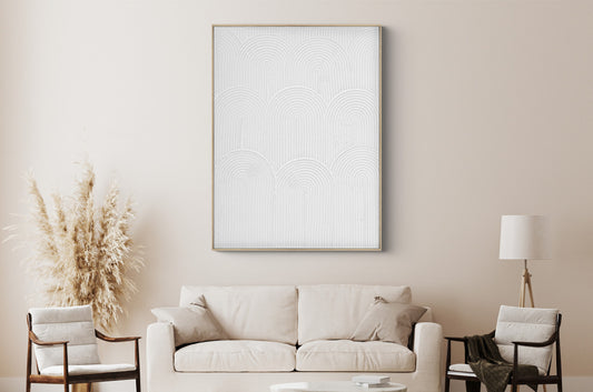 Ölgemälde «Bögen Weiss» 100 × 140 cm mit Rahmen