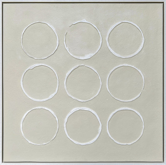 3D wanddecoratie 83x83cm 'Circles' met lijst