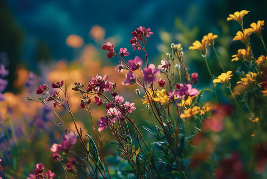 Glasschilderij 80x120cm Bloemen in de natuur