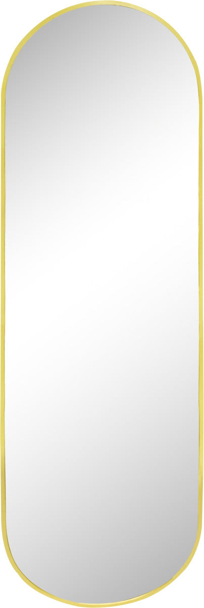 Ovaler Spiegel Gold mit Aluminiumrahmen 80 × 200 cm