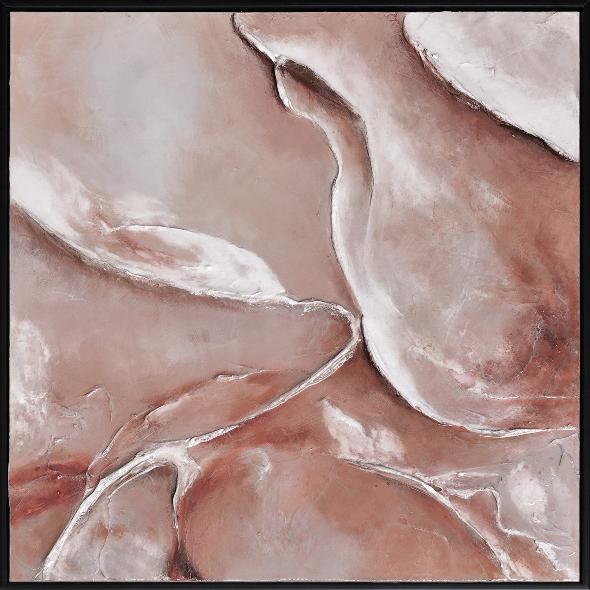 Ölgemälde «Hochglanz Beige» 100 × 100 cm mit Rahmen – Ansicht 2