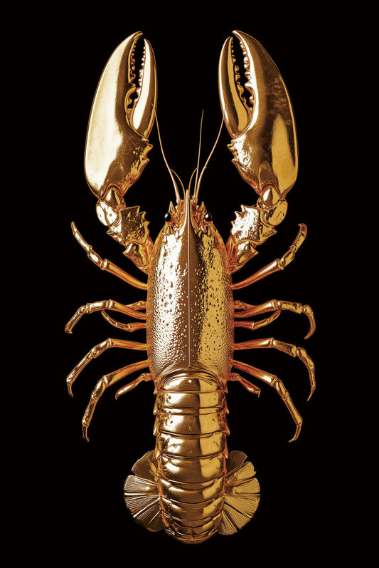 Glasschilderij 80x120cm Gouden kreeft