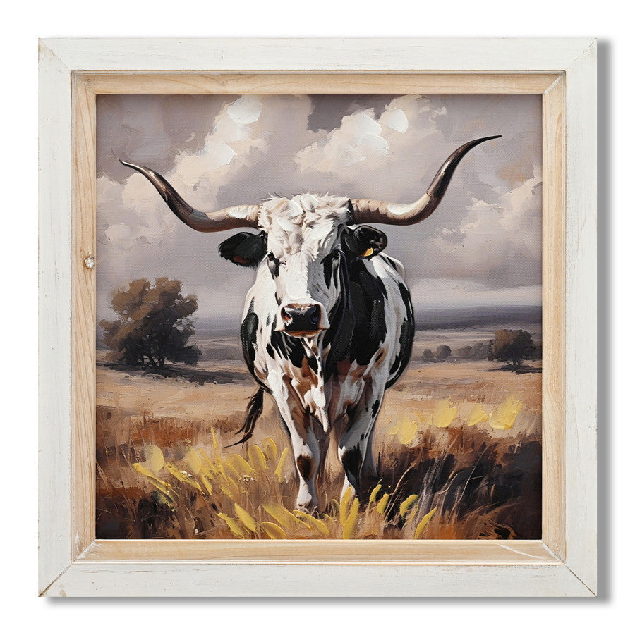 Leinwandbild «Kuh 2» mit Holzrahmen 40 × 40 cm – Handgemalt