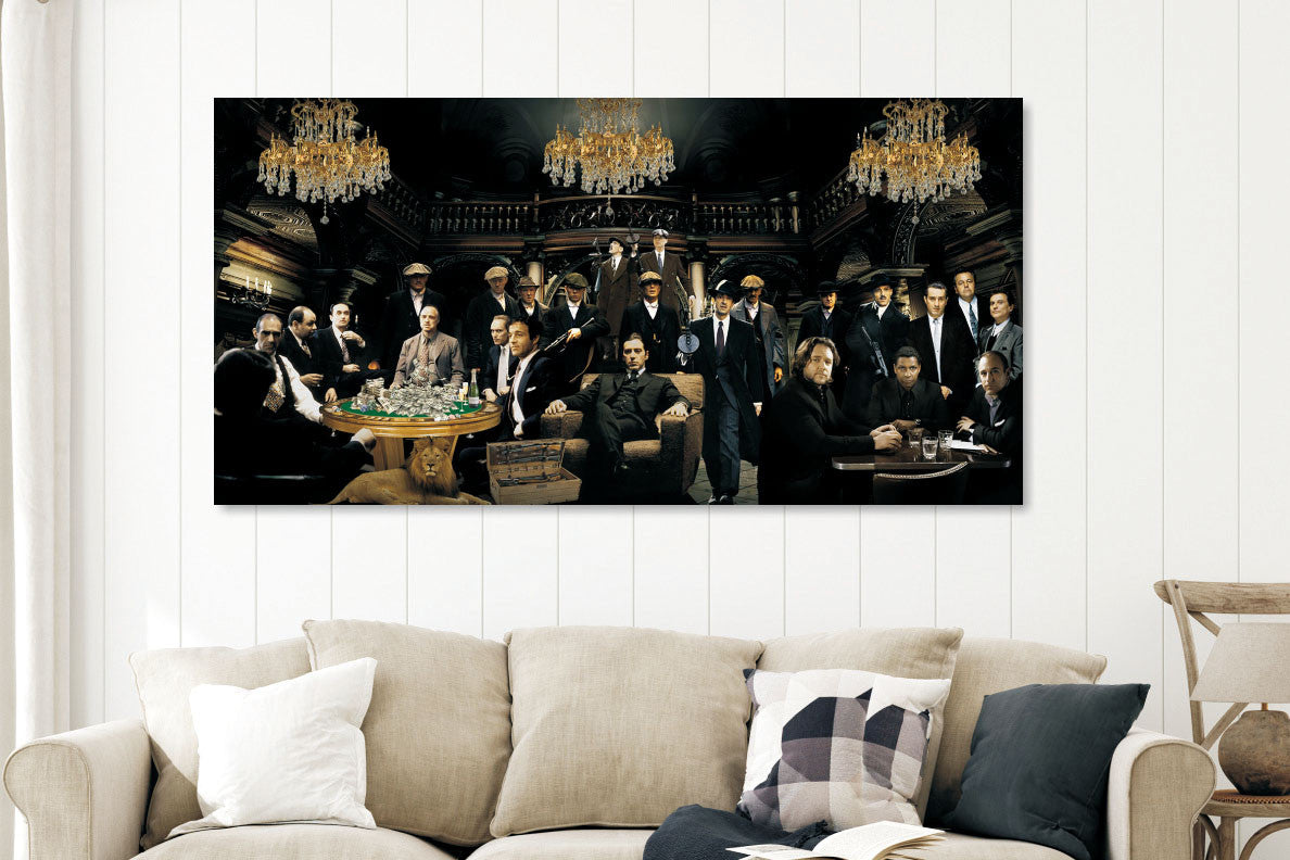 Glasbild 160x80cm Mafia