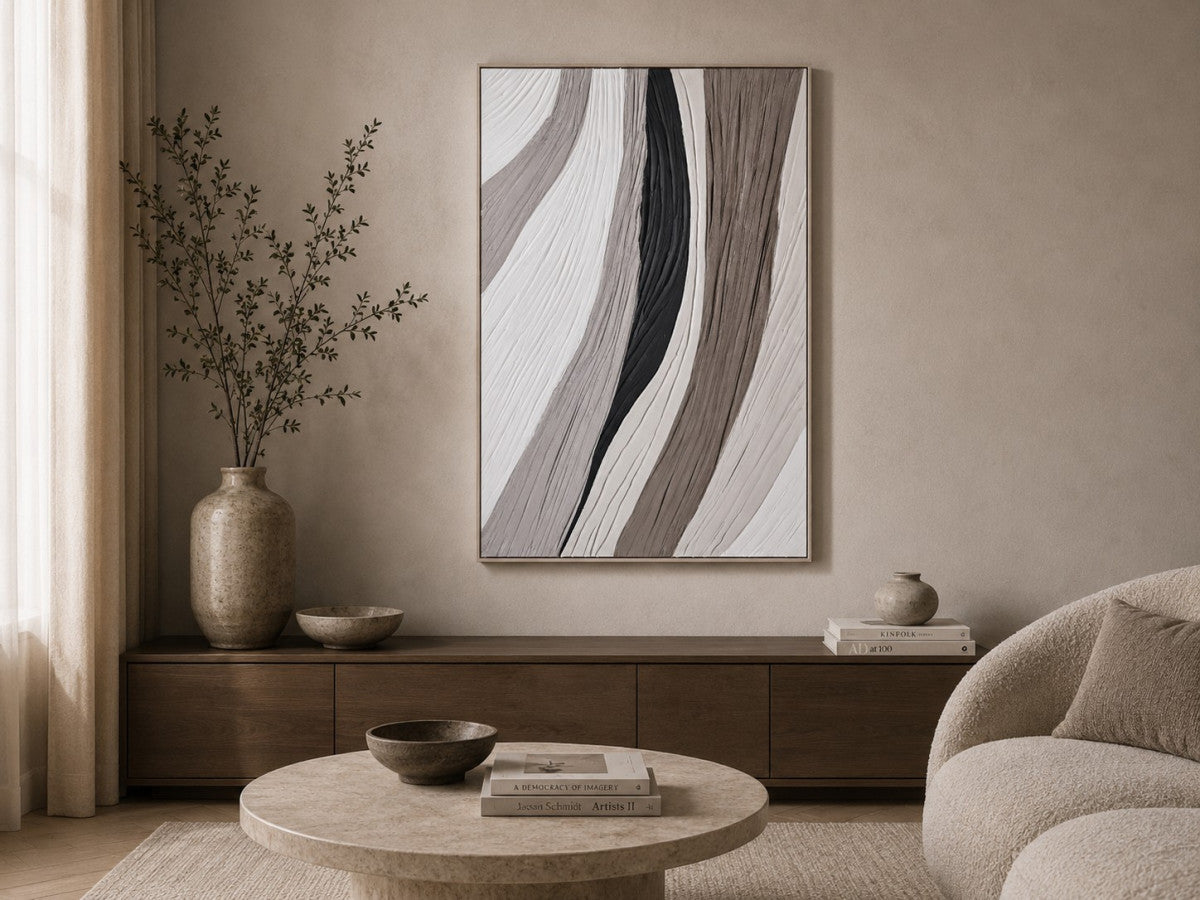 Ölgemälde «Linien» 80 × 120 cm mit Rahmen