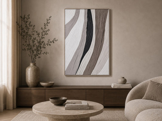 Ölgemälde «Linien» 80 × 120 cm mit Rahmen