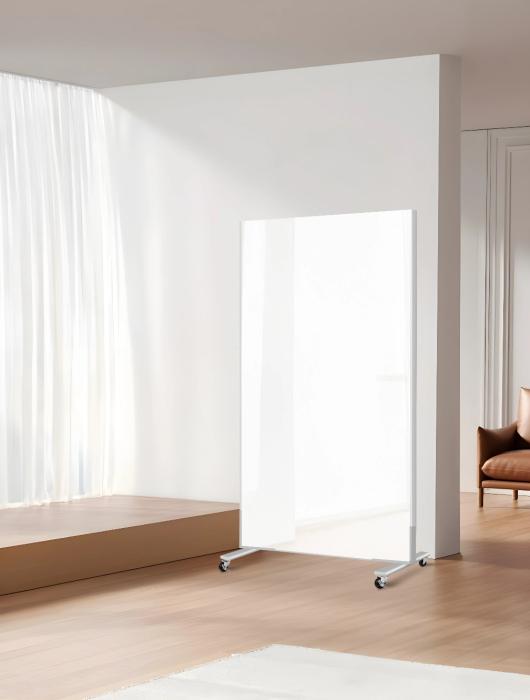 Spiegel zonder glas 100x180cm + lijst zwart op zwenkwiel