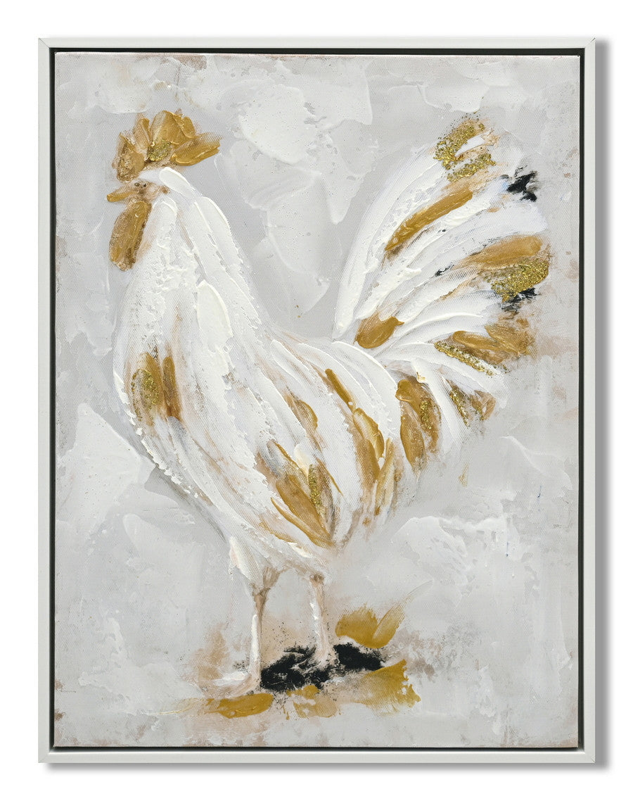 Leinwandbild «Huhn 4» mit Holzrahmen 32 × 42 cm – Handgemalt
