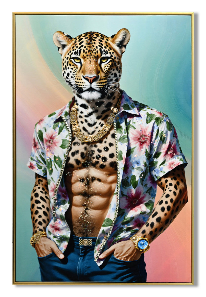 Leinwandbild «Panther» mit Rahmen 52 × 72 cm – Hochglanz-Finish