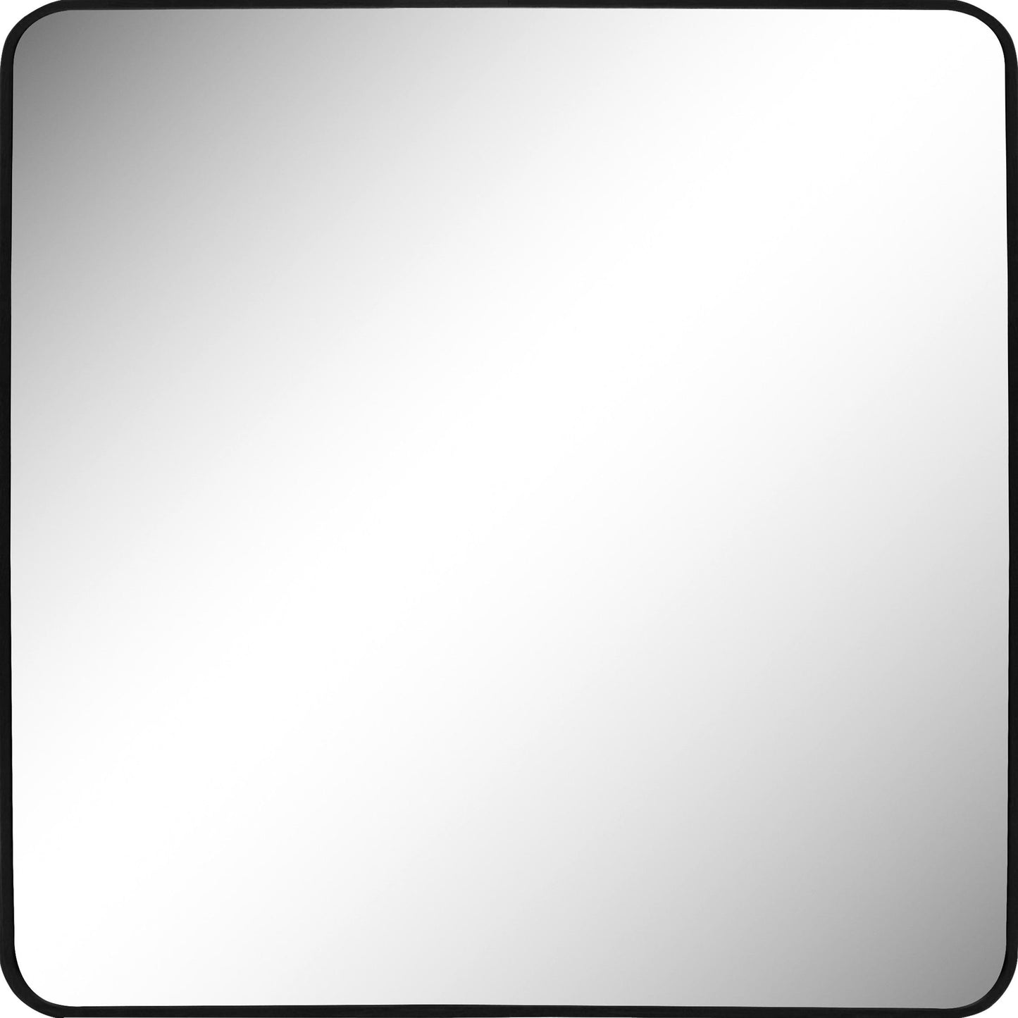 Spiegel met aluminium lijst 60x60cm. Zwart Curved