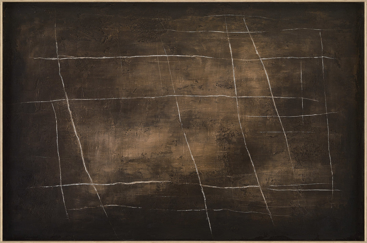 Ölgemälde «Dunkle Kratzer» 100 × 150 cm mit Rahmen – Ansicht 3