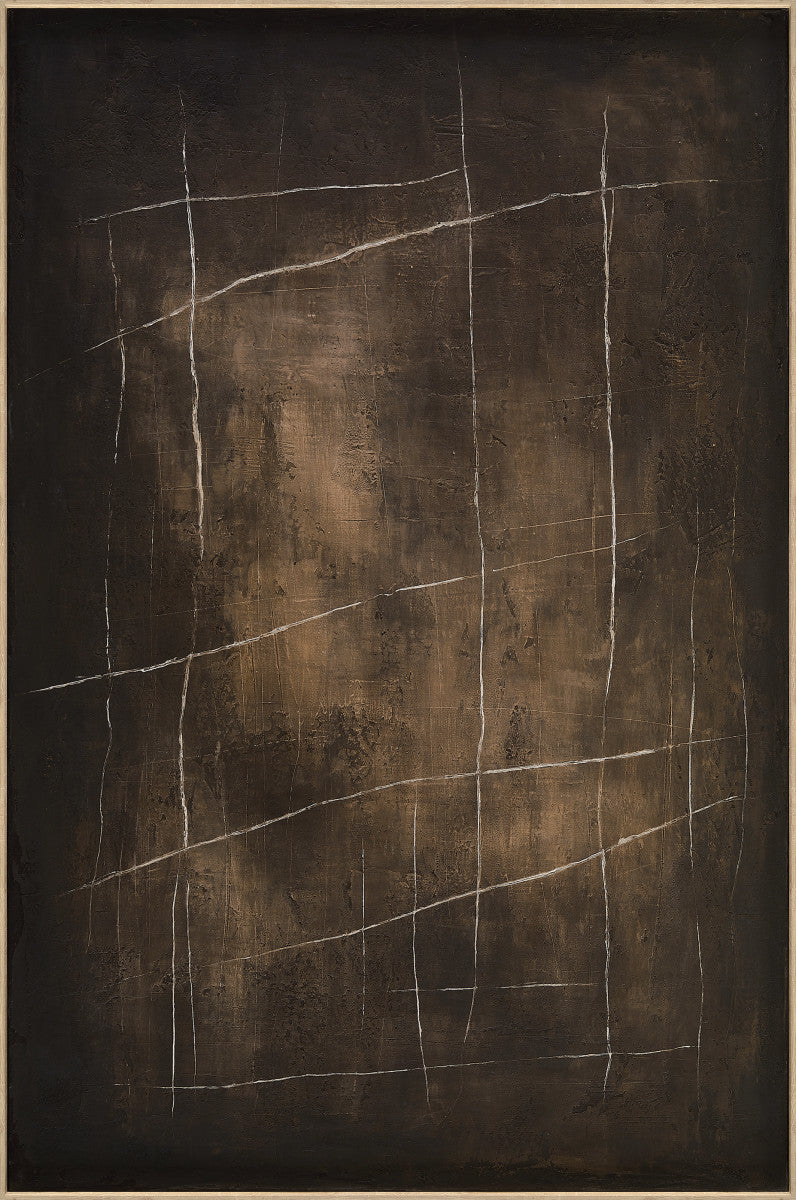 Ölgemälde «Dunkle Kratzer» 100 × 150 cm mit Rahmen – Ansicht 2