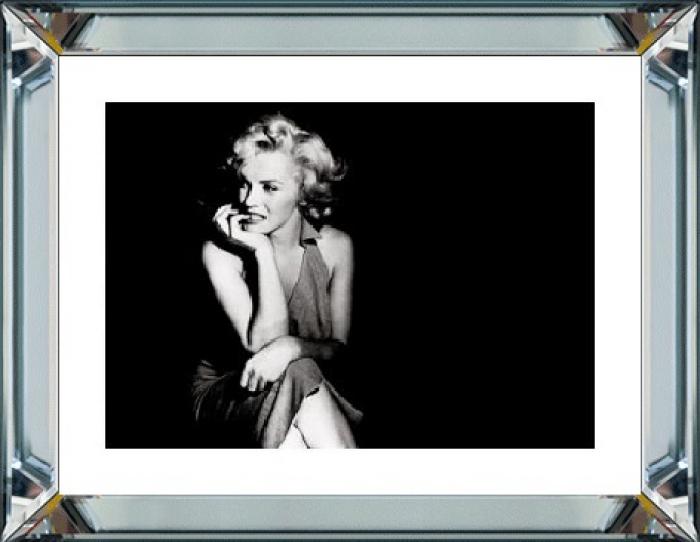 Spiegellijst met prent 80x60cm