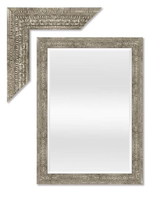 Spiegel met facet, 44x134cm incl. lijst. Zilver