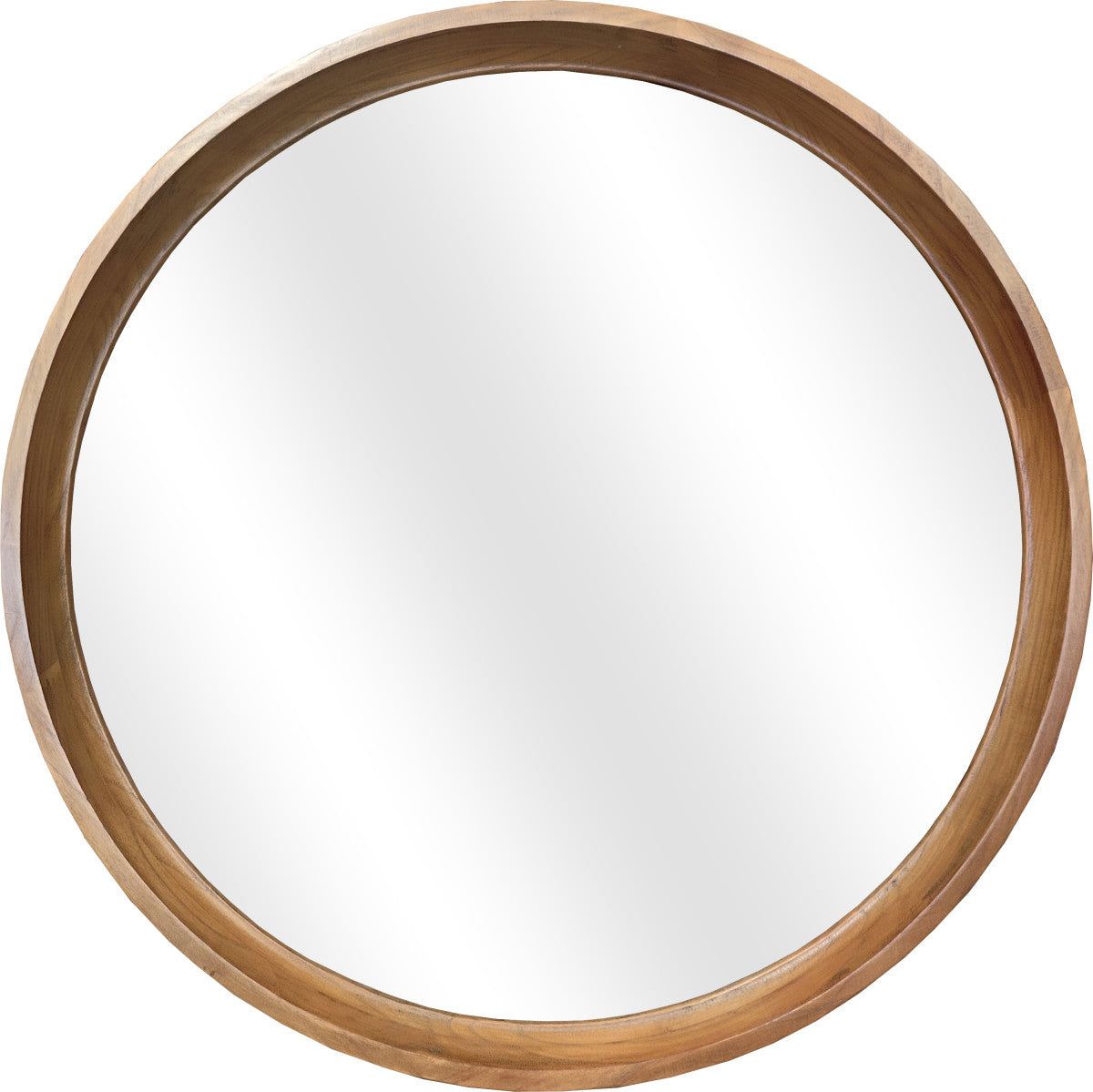 Runder Spiegel Braun mit Holzrahmen Ø 100 cm