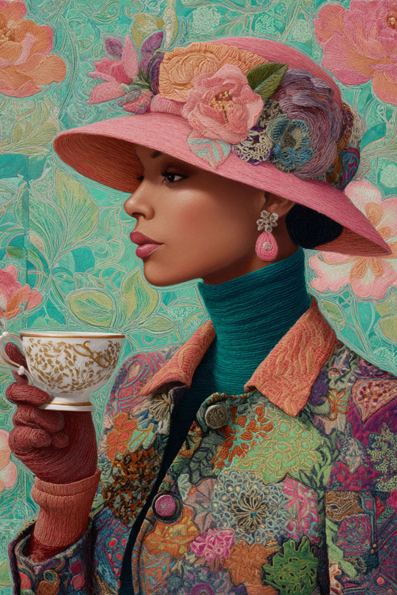 Glasbild «Elegante Frau» 110 × 160 cm