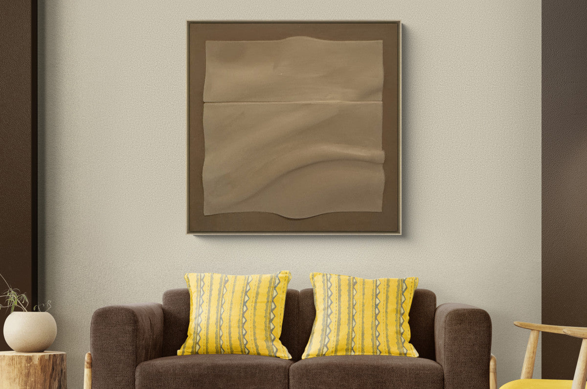 3D-Wanddekoration «Braune Wellen» 100 × 100 cm – Ansicht 2