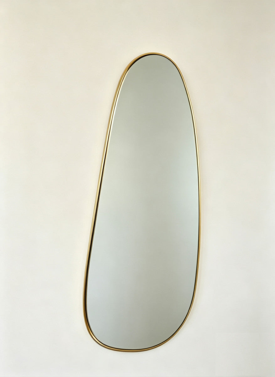 Spiegel in Eiform Gold mit Aluminiumrahmen 60 × 160 cm