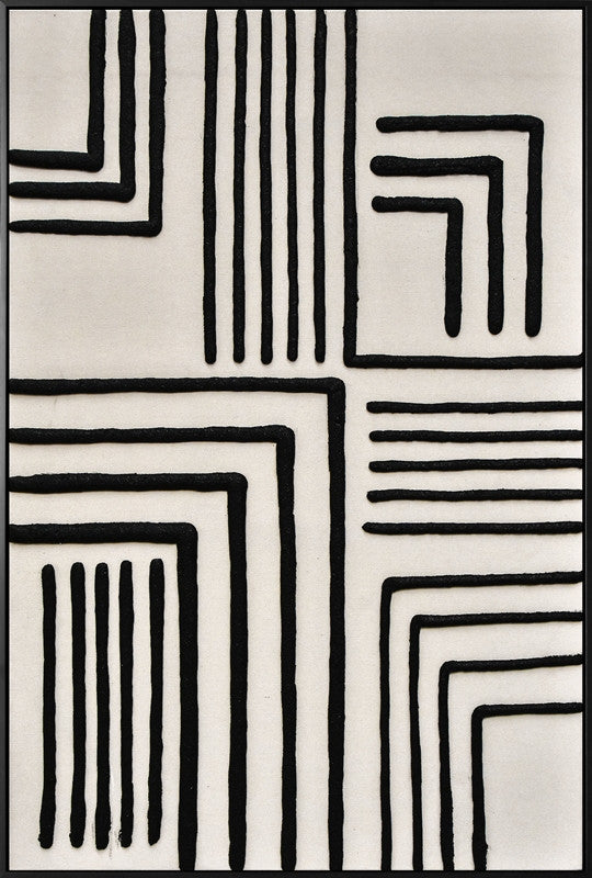 3D wanddecoratie 83x123cm 'Stripes over white'