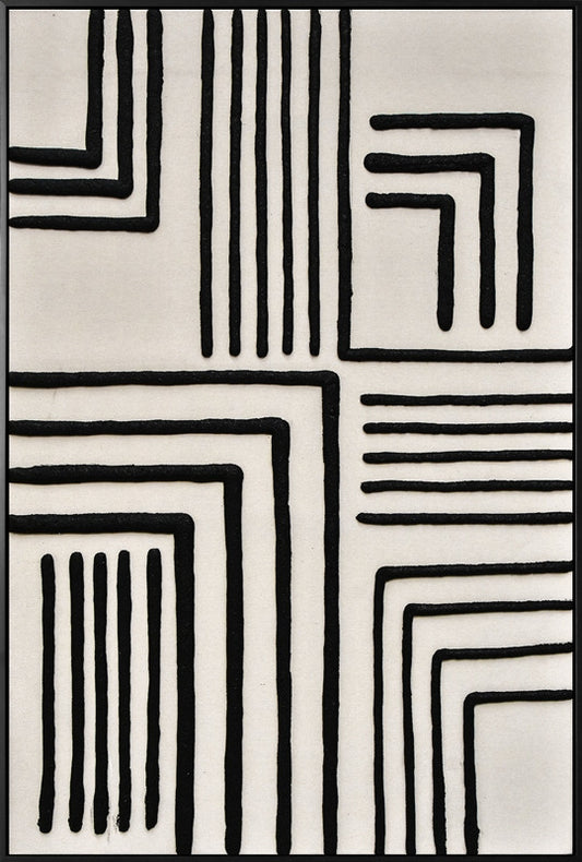 3D wanddecoratie 83x123cm 'Stripes over white'