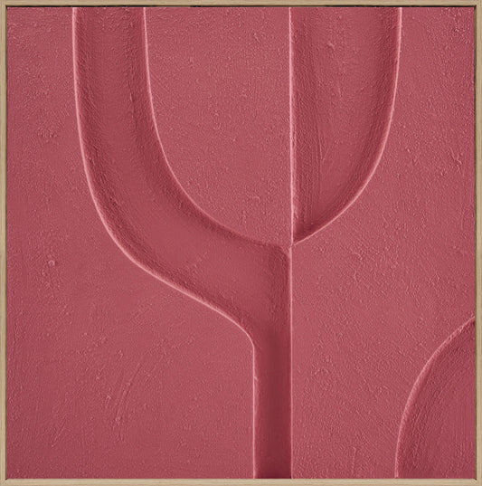 3D wanddecoratie 80x80cm Organisch sunset coral