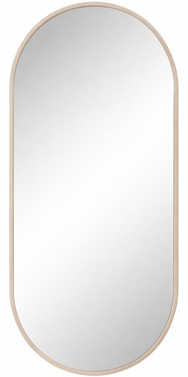 Ovaler Spiegel Sand mit Aluminiumrahmen 50 × 100 cm