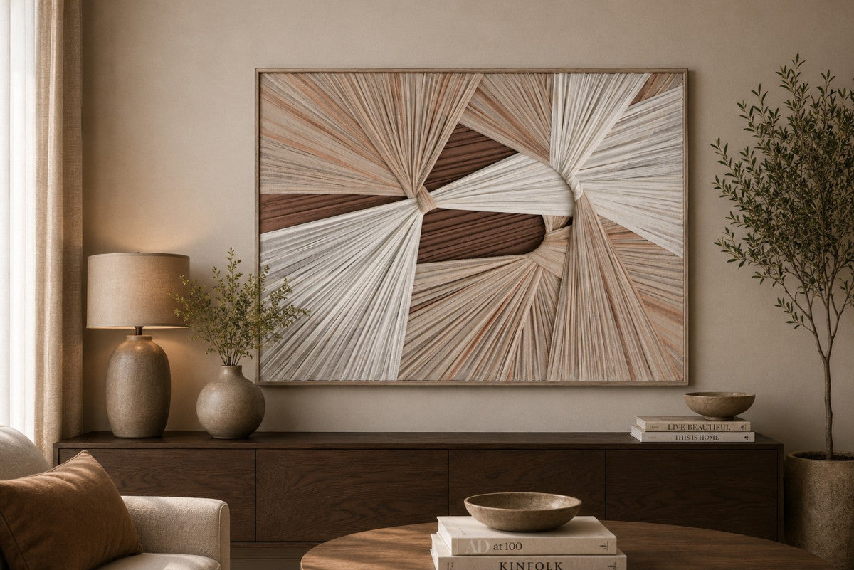 Ölgemälde «Gewebt 2» 80 × 120 cm mit Rahmen