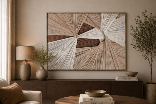 Ölgemälde «Gewebt 2» 80 × 120 cm mit Rahmen