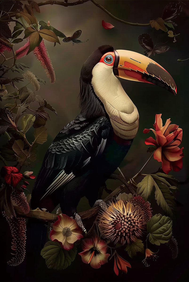 Glasschilderij 80x120cm Toekan rechts