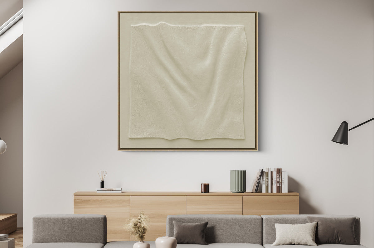 3D-Wanddekoration «Beige Wellen» 100 × 100 cm – Ansicht 2