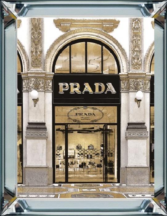 Spiegellijst met prent 60x80cm