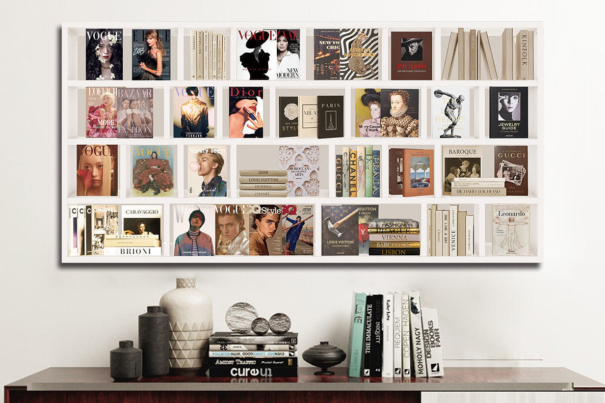 Glasbild «Bücherregal» 160 × 80 cm – 3D-Relief – Ansicht 2