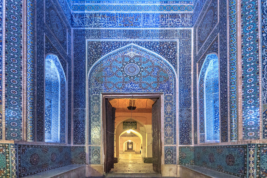 Glasbild mit 3D-Relief 160x110cm Blaue Moschee